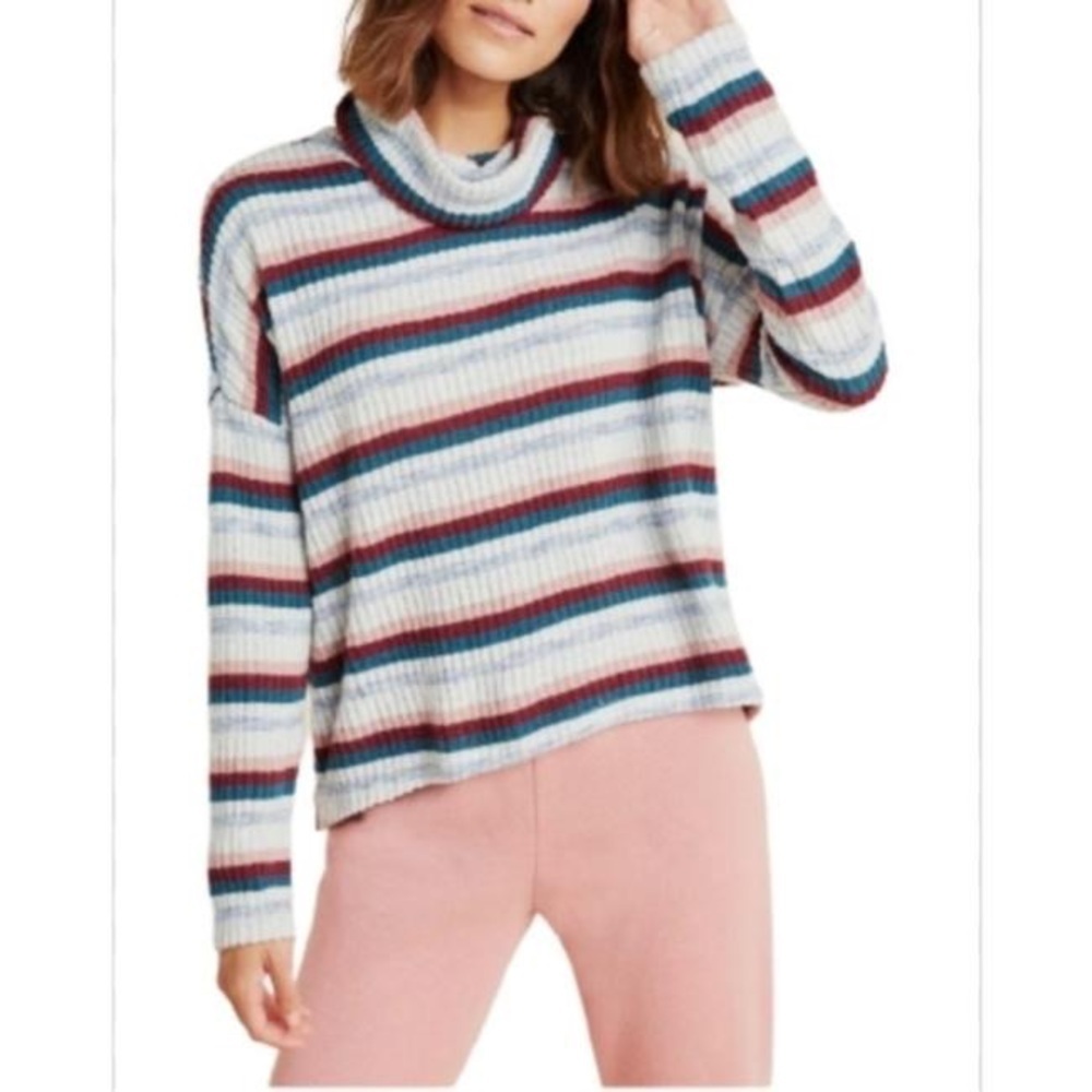 Anthropologie Saturday Sunday Striped Turtleneck Multicolor Sweater